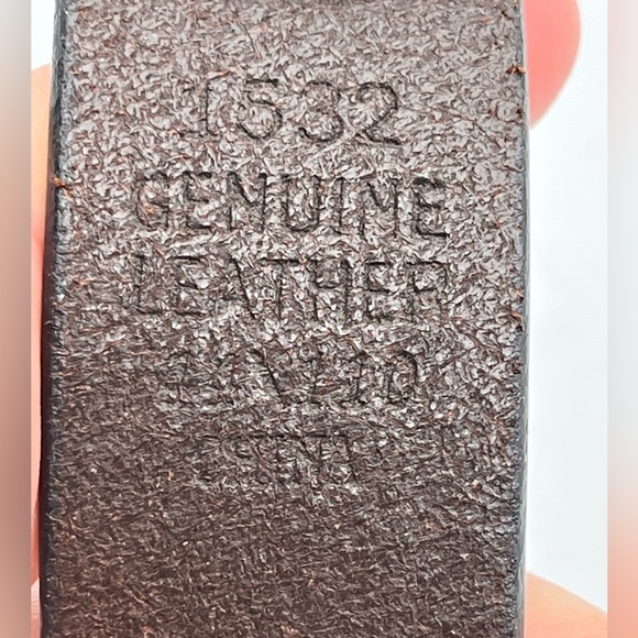 Vintage Brown Leather Belt Men XL 44/110 Western Style Hand Stitched Design Boho - Picture 7 of 12